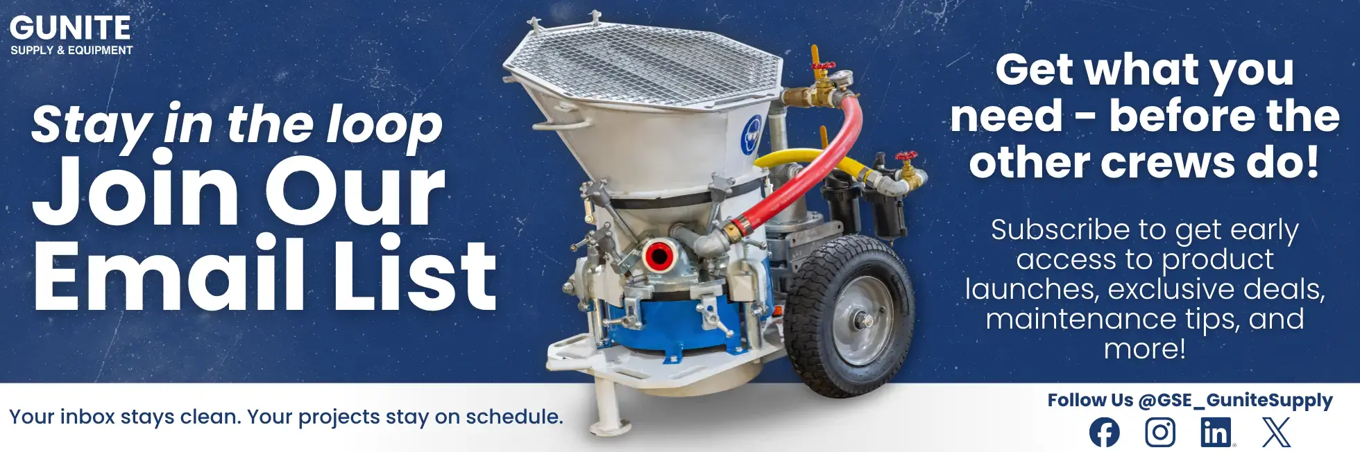 Stay in the loop. Join our email list. Get what you need - before the other crews do!